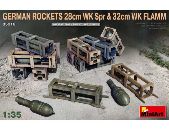 Miniart MIN35316 GERMAN ROCKETS 28 cm WK SPR & 32 cm WK FLAMM KIT 1:35 Modellino