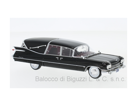 Neo Scale Models NEO49597 CADILLAC SUPERIOR CORONA ROYALE LANDAU HEARSE 1959 BLACK 1:43 Modellino