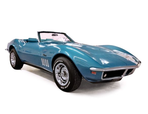 Norev NV189035 CHEVROLET CORVETTE CONVERTIBLE 1969 BLUE METALLIC 1:18 Modellino