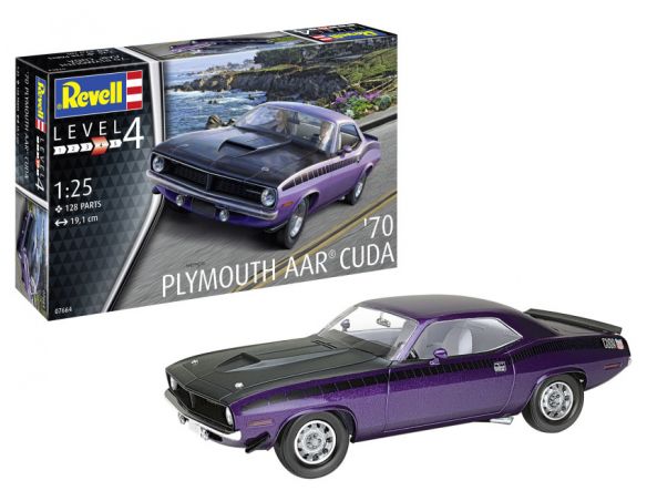 Revell RV07664 AAR CUDA 1970 KIT 1:25 Modellino