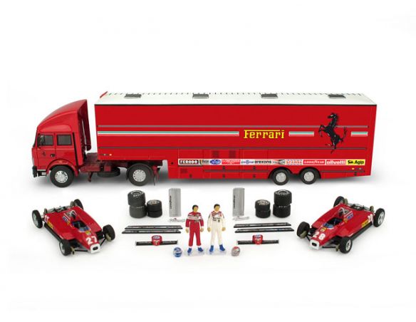 Brumm BMRTS07 FIAT IVECO 190 SCUD.FERRARI GP ITALIA 1982+126C2 TAMBAY E ANDRETTI 1:43 Modellino