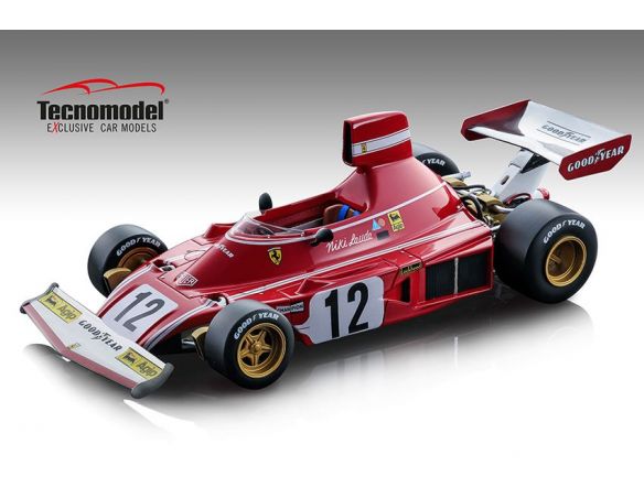 Tecnomodel TMD1889A FERRARI 312 B 3 N.12 WINNER SPAIN GP 1974 NIKI LAUDA 1:18 Modellino