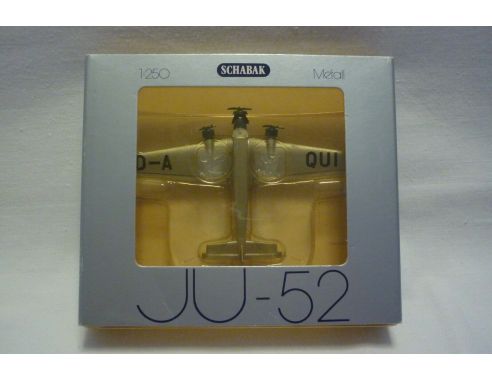 Schabak Aeroplano in Metallo Junkers JU-52 DA-QUI 1/250 Modellino Scatola Rovinata