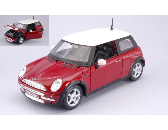 Maisto MI31219R MINI COOPER RED W/WHITE ROOF 1:24 Modellino