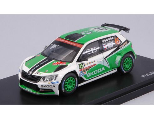 Abrex AB605TN SKODA FABIA III R5 N.45 9th RALLY SARDEGNA 2015 KOPECKY-DRESLER 1:43 Modellino