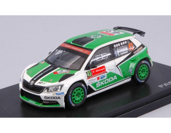 Abrex AB605TO SKODA FABIA III R5 N.43 13th RALLY PORTUGAL 2015 TIDEMAND-AXELSSON 1:43 Modellino