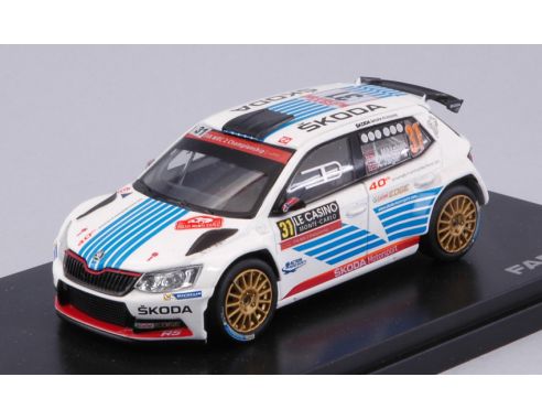 Abrex AB605TX SKODA FABIA III R5 N.31 7th MONTE CARLO 2017 MIKKELSEN-JAGER 1:43 Modellino