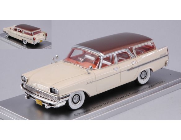 Kess Model KS43032040 CHRYSLER NEW YORKER TOWN & COUNTRY WAGON 1958 WHITE/BROWN 1:43 Modellino