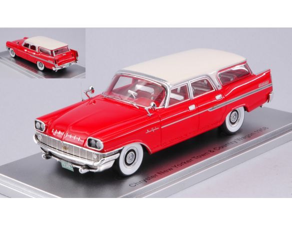 Kess Model KS43032041 CHRYSLER NEW YORKER TOWN & COUNTRY WAGON 1958 RED/WHITE 1:43 Modellino
