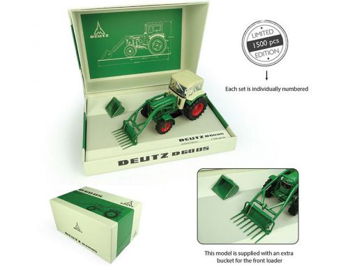 Universal Hobbies UH6200 TRATTORE DEUTZ D6005 WITH FRONT LOADER + CABIN 4WD 1:32 Modellino