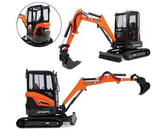 Universal Hobbies UH8141 MINI ESCAVATORE CINGOLATO DOOSAN DX27Z 1:25 Modellino