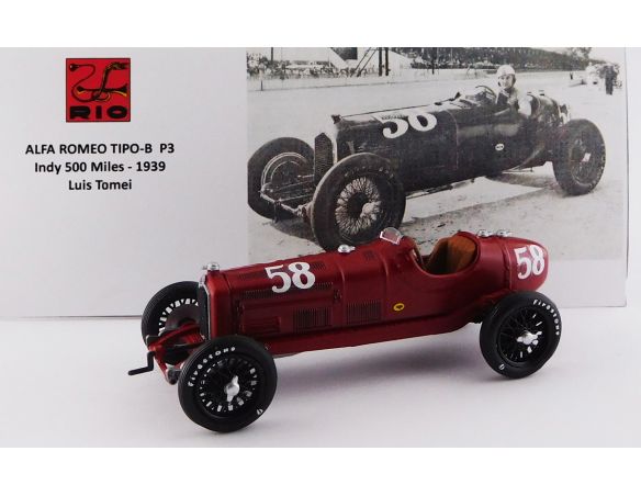 Rio RI4609 ALFA ROMEO P3 N.58 INDY 500 MILES 1939 LUIS TOMEI 1:43 Modellino