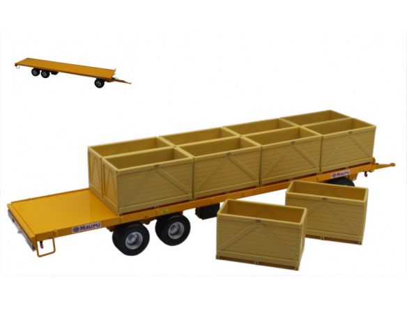 Replicagri REPLI237 RIMORCHIO MAUPU CON CASSONI BINS 1:32 Modellino