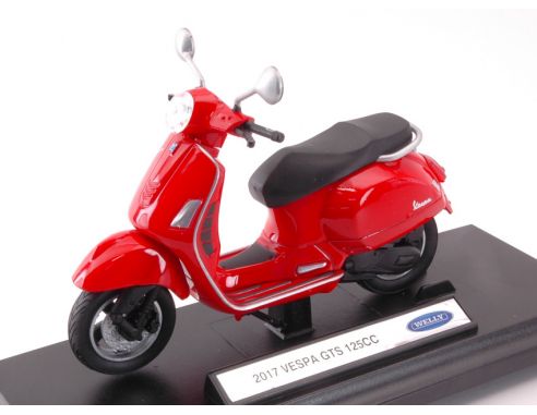 Welly WE39178B VESPA GTS 125 CC 2017 RED 1:18 Modellino