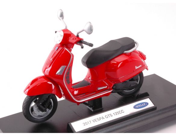 Welly WE39178B VESPA GTS 125 CC 2017 RED 1:18 Modellino