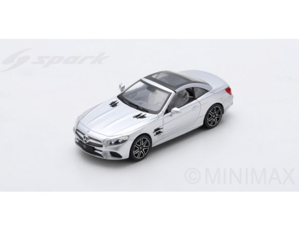 Spark Model S8180 MERCEDES SL 2017 IRIDIUM SILVER METALLIC 1:43 Modellino