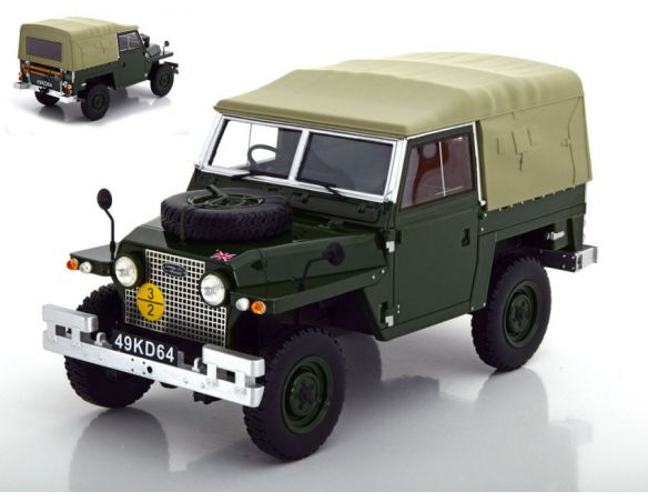BOS MODEL BOS356 LAND ROVER LIGHTWEIGHT SERIES IIa SOFT TOP OLIVE GREEN 1:18 Modellino