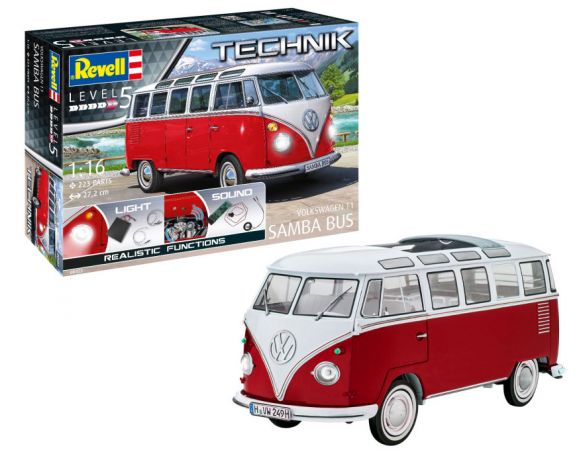 Revell RV00455 VW T1 SAMBA BUS TECHNIK KIT 1:16 Modellino