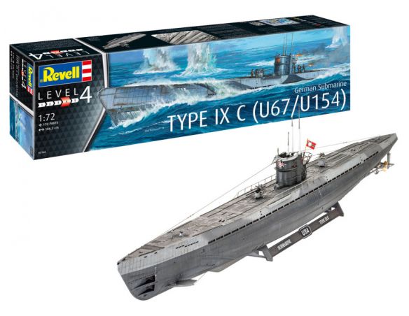 Revell RV05166 GERMAN SUBMARINE TYPE IX C EARLY TURRET KIT 1:72 Modellino