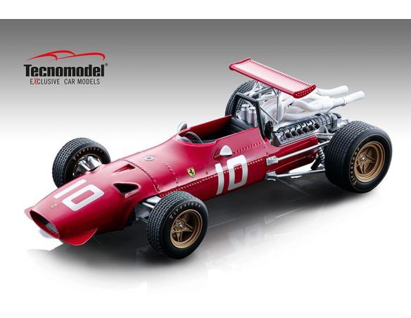 Tecnomodel TMD18132B FERRARI 312 F1/68 N.10 4th DUTCH GP 1968 JACKY ICKX 1:18 Modellino