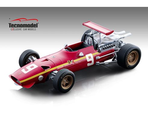 Tecnomodel TMD18132C FERRARI 312 F1/68 N.9 4th NURBURGRING 1968 JACKY ICKX 1:18 Modellino