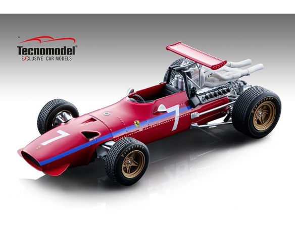 Tecnomodel TMD18132D FERRARI 312 F1/68 N.7 WATKINS GLEN 1968 DEREK BELL 1:18 Modellino