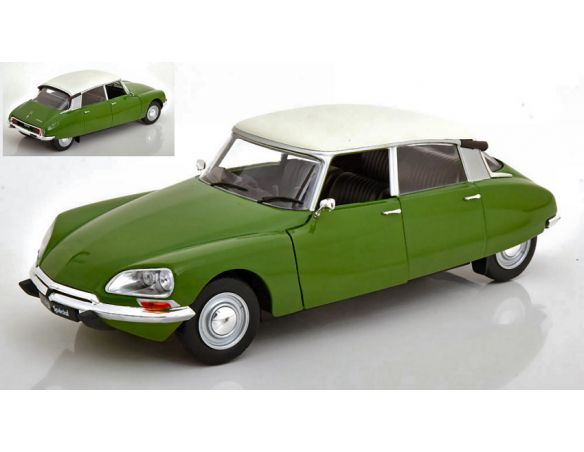 Solido SL1800703 CITROEN D SPECIAL 1972 GREEN W/WHITE ROOF 1:18 Modellino
