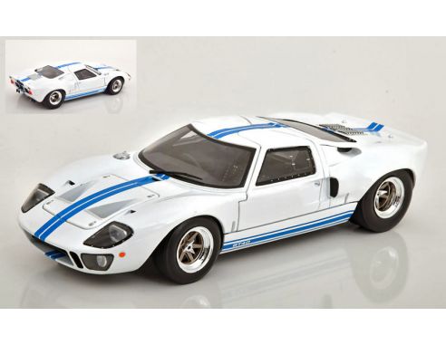 Solido SL1803002 FORD GT40 MK1 WHITE W/BLUE STRIPES 1:18 Modellino