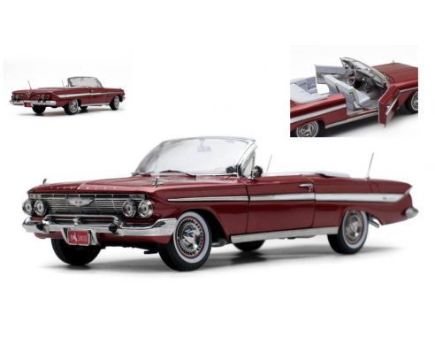 SunStar SS3410 CHEVROLET IMPALA OPEN CONVERTIBLE 1961 METALLIC BROWN 1:18 Modellino