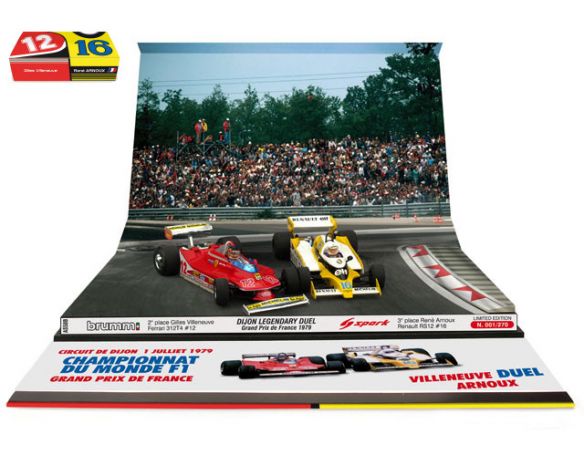 Brumm BMAS58B FERRARI 312 T4 + RENAULT RS12 DUELLO GILLES/ARNOUX DIJON 1979 R.ST.1:43 Modellino