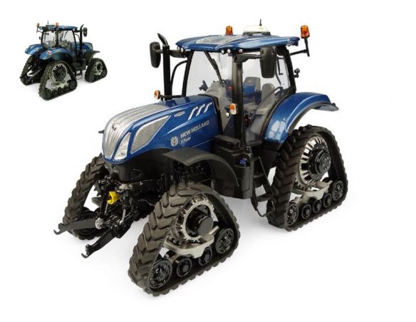 Universal Hobbies UH5365 TRATTORE NEW HOLLAND T7.225 BLUE POWER WITH TRIANGULAR TRACKS 1:32 Modellino