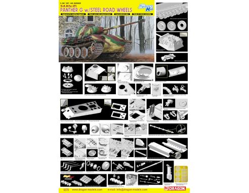 Dragon D6370 PANTHER G W/STEEL ROAD WHEEL KIT Modellino