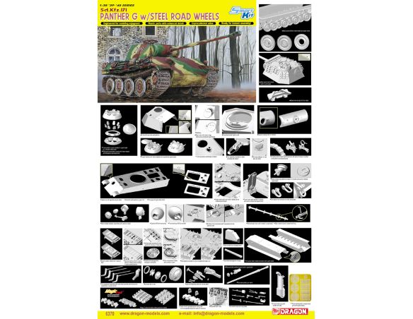 Dragon D6370 PANTHER G W/STEEL ROAD WHEEL KIT Modellino