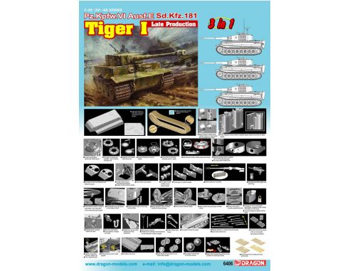 Dragon D6406 PZ KPFW VI TIGER LATE PRODUCT KITKIT 1:35 Modellino