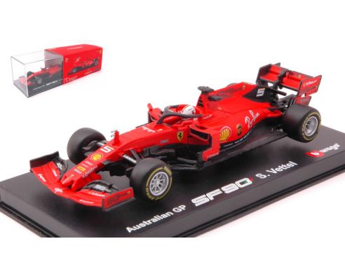 BBURAGO BU36814V FERRARI SF90 SEBASTIAN VETTEL 2019 N.5 AUSTRALIAN GP SIGNATURE 1:43 Modellino