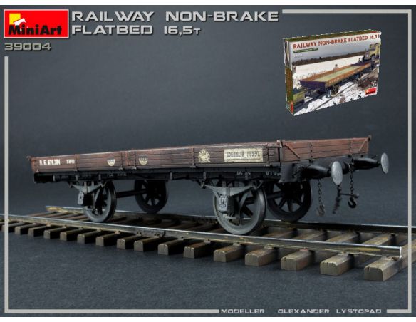 Miniart MIN39004 RAILWAY NON-BRAKE FLATBED 16.5 t KIT 1:35 Modellino