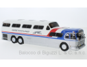 IXO MODEL BUS021 GMC SCENICRUISER B GREYHOUND 1956 WHITE-SILVER 1:43 Modellino
