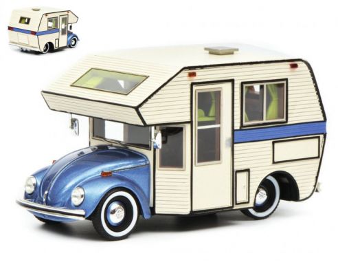 Schuco SH8899 VW BEETLE MOTORHOME BLUE 1:43 Modellino