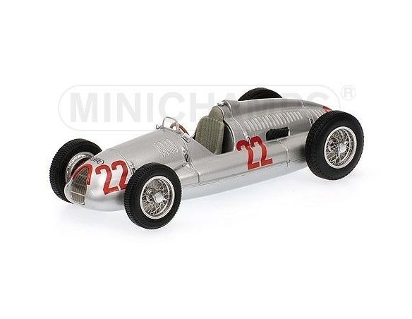 Minichamps PM400380022 AUTO UNION TYP D T.NUVOLARI 1938 N.22 WINNER ITALIAN GP 1:43 Modellino