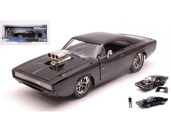 JADA TOYS JADA30737 DOM & DODGE CHARGER R/T BLACK FAST & FURIOUS W/FIGURE 1:24 Modellino