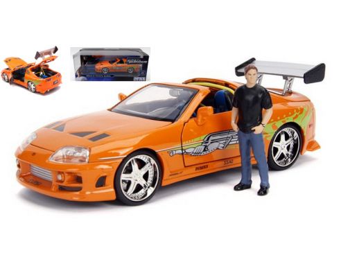 Jada JADA30738 BRIAN & TOYOTA SUPRA 1995 ORANGE FAST & FURIOUS W/FIGURE  1:24 Modellino