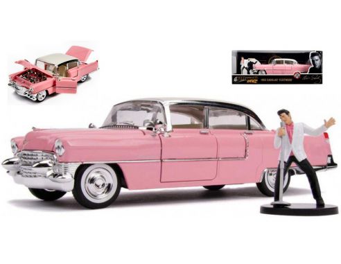 JADA TOYS JADA31007 CADILLAC FLEETWOOD 1955 W/ELVIS PRESLEY 1:24 Modellino