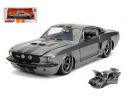 JADA TOYS JADA31452GY SHELBY GT-500 1967 GREY W/BLACK STRIPES 1:24 Modellino