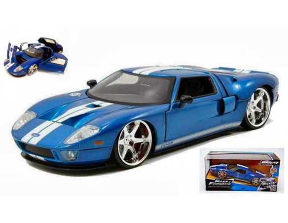 Jada 97177 Fast & Furious Ford GT 2005 Blu/bianca 1:24 Modellino