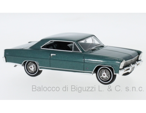 Neo Scale Models NEO47235 CHEVROLET NOVA SS HARDTOP 1966 MET.DARK GREEN 1:43 Modellino