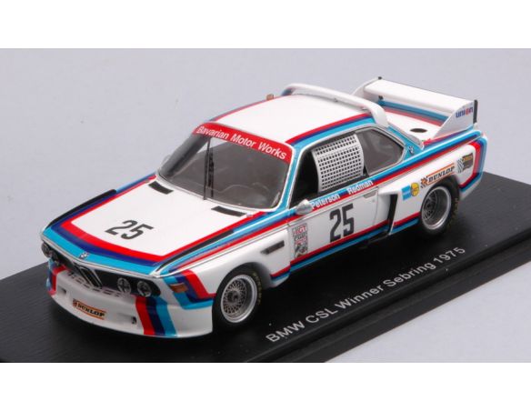 Spark Model S43SE75 BMW 3.0 CSL N.28 WINNER 12 H SEBRING 1975 REDMAN-MOFFAT-POSEY-STUCK 1:43 Modellino
