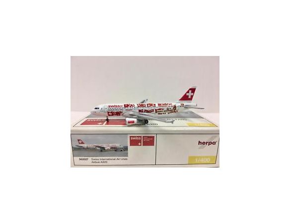 Herpa 562027 Swiss Air Lines Airbus A320 'EM 2008' Aereo 1/400 Modellino