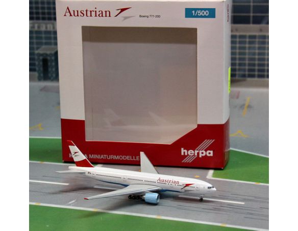 Herpa 506786 Austrian Airlines Boeing 777-200 1:500 Aereo Modellino