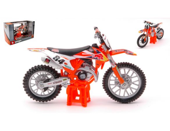 BBURAGO BU51081 KTM SX 450 2018 RED BULL N.84 JEFFREY HERLINGS 1:18 Modellino