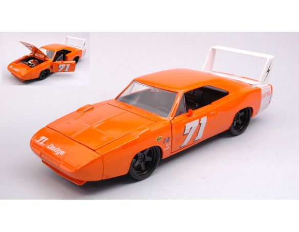 JADA TOYS JADA31453 DODGE CHARGER DAYTONA 1969 N.71 ORANGE/WHITE 1:24 Modellino